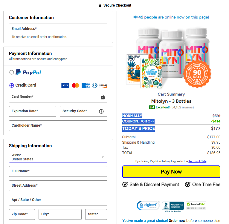 MITOLYN Checkout Page